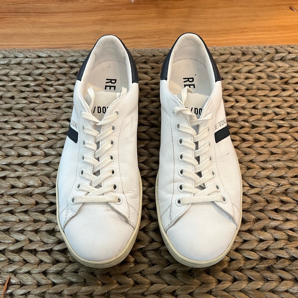 RE/DONE Women’s White and Navy Trainers